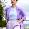 Evie The Invitation 2022 Nathalie Emmanuel Purple Coat