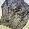 Men Navy Black Leather Peacoat