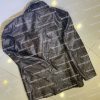 Mens Navy Black Leather Peacoat