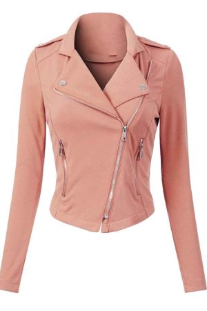 Womens Pink Leather Jacket