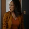 A Hollywood Christmas 2022 Jessika Van Brown Bomber Jacket