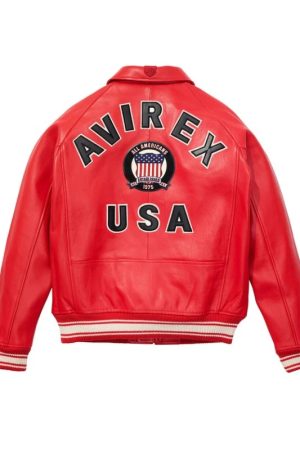 Avirex USA Red Leather Jacket