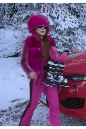 Falling for Christmas 2022 Lindsay Lohan Pink Tracksuit