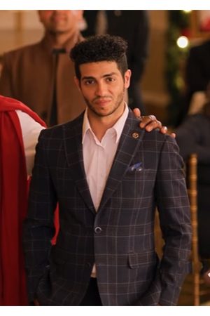 Hotel for the Holidays Mena Massoud Plaid Blazer