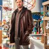 Red One 2023 Chris Evans Brown Leather Jacket