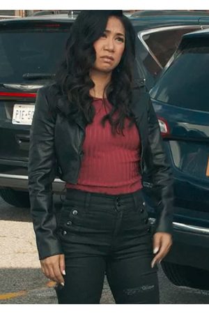The Equalizer S03 Liza Lapira Cropped Leather Jacket