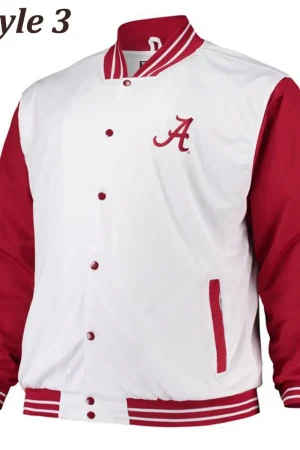 Alabama Crimson Tide Bomber White Jacket