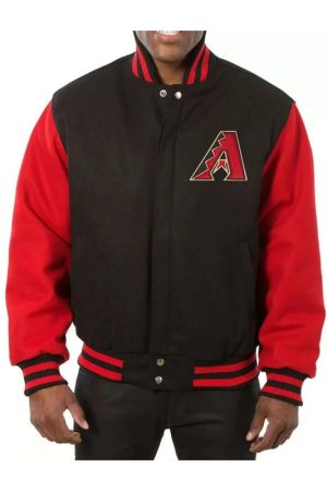 Arizona Diamondbacks Varsity Red and Black Wool Jacket