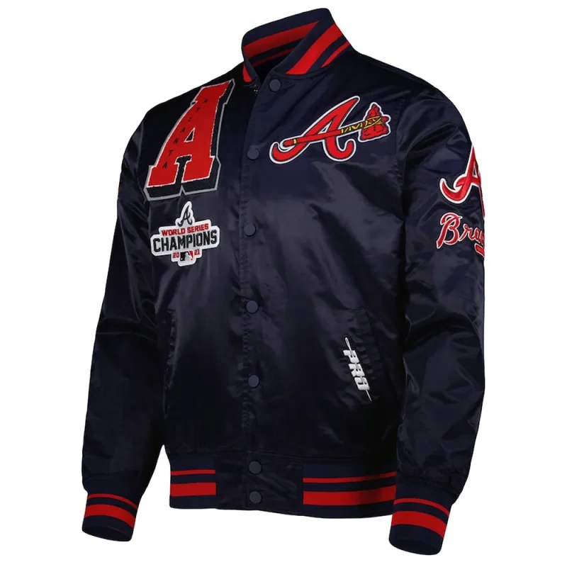 Atlanta Braves Mash Up Blue Satin Jacket