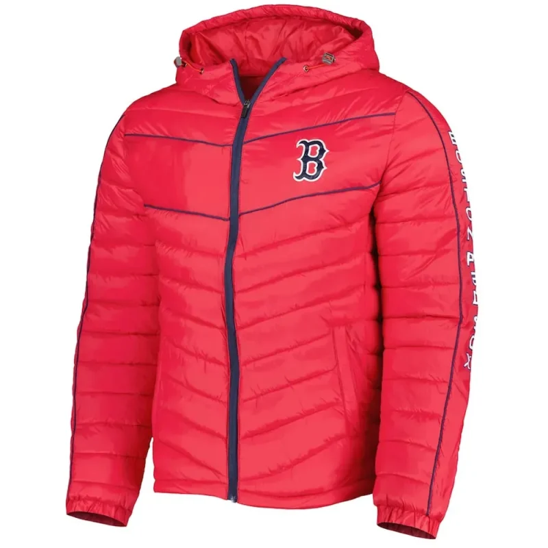 Boston Red Sox Splitter Soft Down Puffer Red Jacket