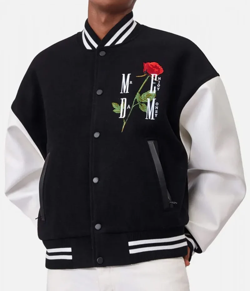 Final Rose MEDM Letterman Black Jacket