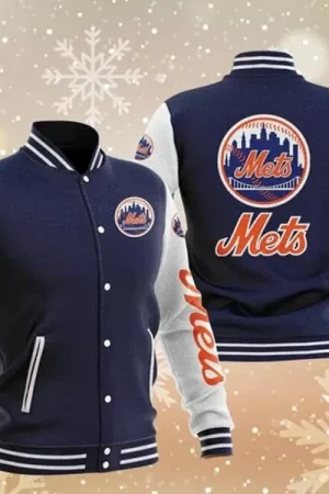 MLB Blue New York Mets Baseball Varsity Jacket