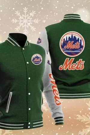 MLB Green New York Mets Baseball Varsity Jacket