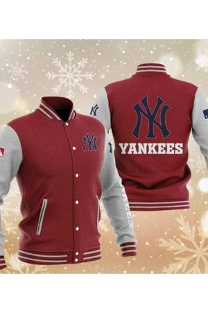 MLB Maroon New York Yankees Baseball Varsity Jacket