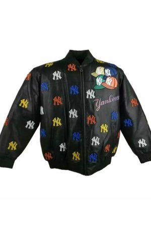 MLB New York Yankees Black Leather Jacket