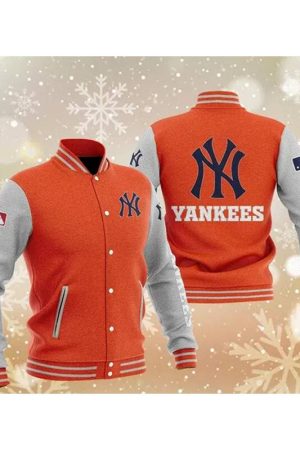 MLB Orange New York Yankees Baseball Varsity Jacket