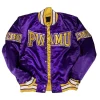 Men’s Embroidered Prairie University Purple Satin Jacket