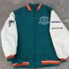 Miami Dolphins Sea Green & White Letterman Jacket