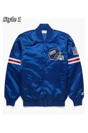 NFL NY Giants Satin Royal Blue Jacket