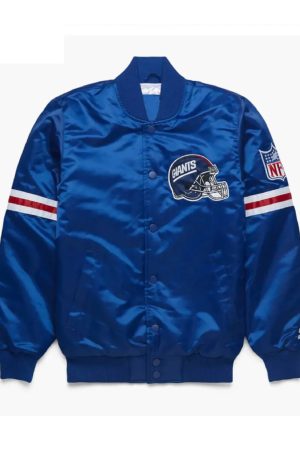 NFL NY Giants Satin Royal Blue Jacket