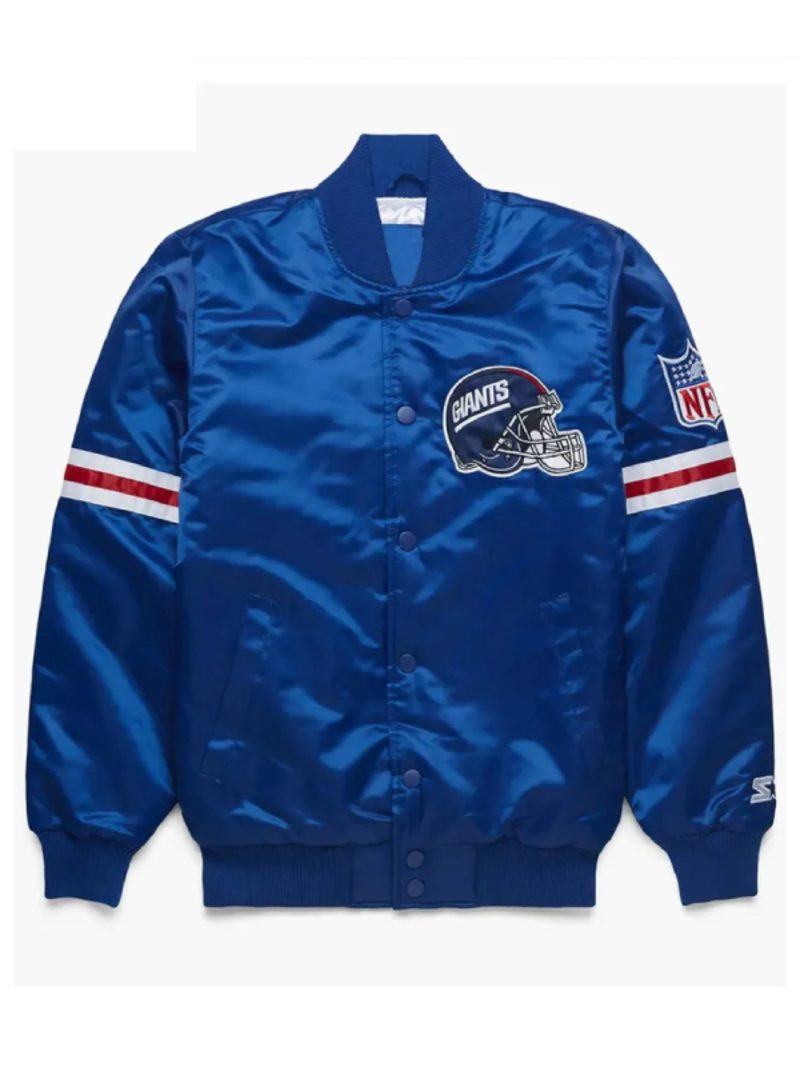NFL NY Giants Satin Royal Blue Jacket