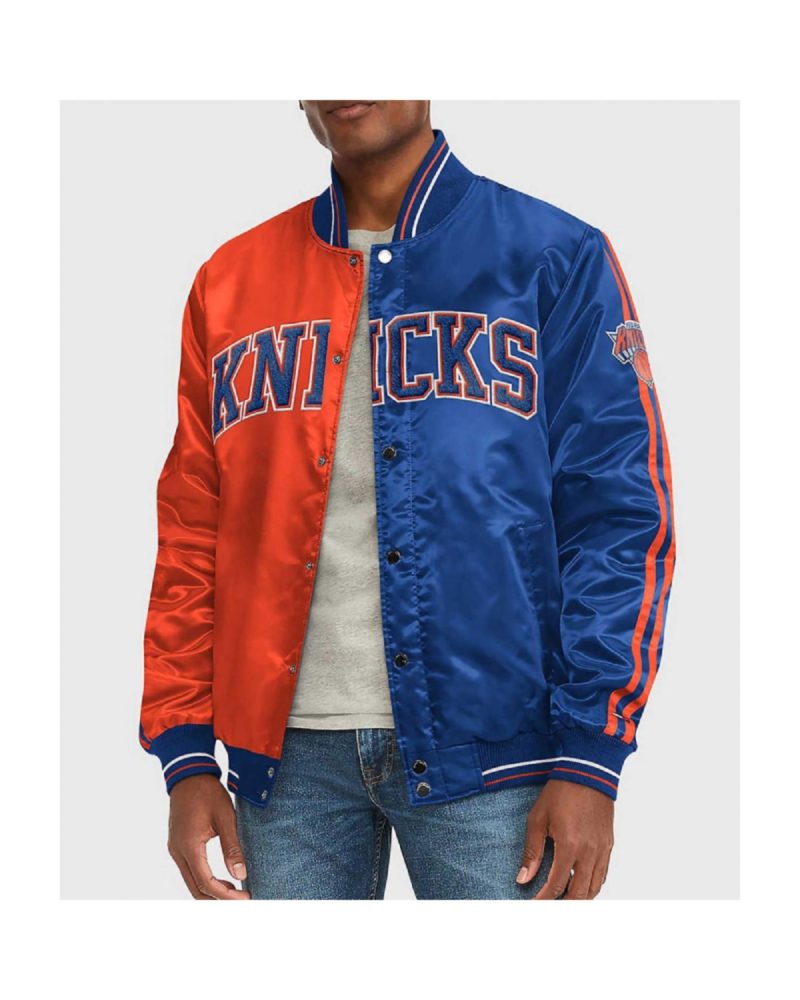 NY Knicks Varsity Full-Snap Satin Jacket