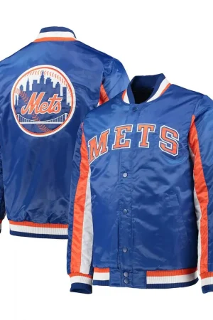 NY Mets The Ace Full-Snap Royal Blue Satin Jacket