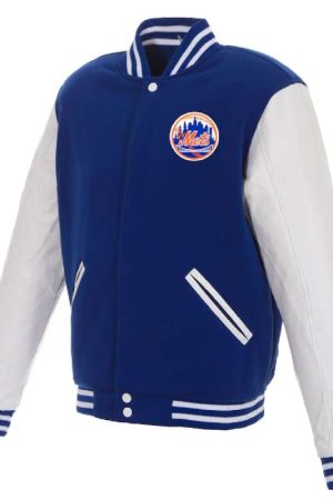 NY Mets Varsity Royal Blue and White Jacket