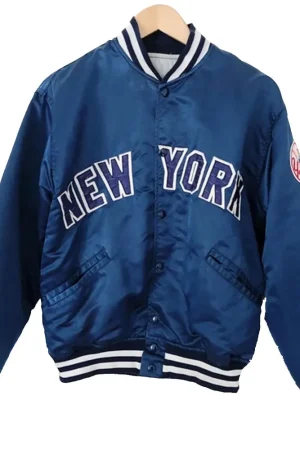 NY Yankees Dugout Satin Blue Jacket