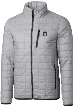 NY Yankees Full-Zip Grey Puffer Jacket