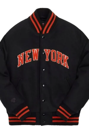 New York Knicks 10 Varsity Wool Black Jacket