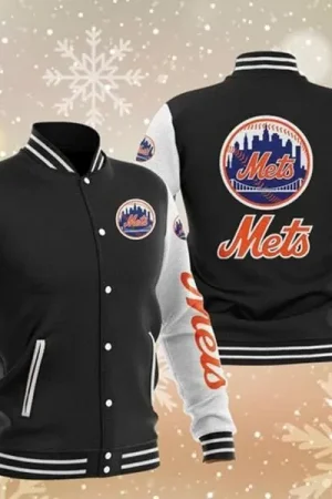New York Mets Black MLB Baseball Varsity Jacket