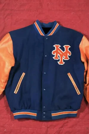 New York Mets Navy Orange Varsity Jacket