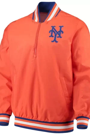 New York Mets Orange Jet Game Half Zip Jacket