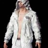 PUBG White Leather Hoodie Jacket