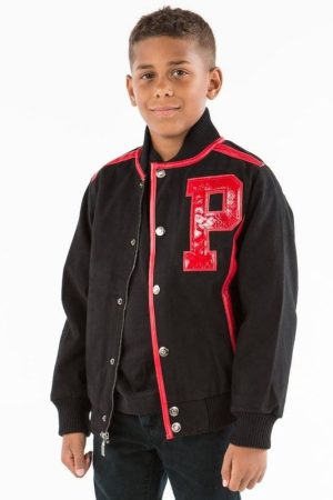 Pelle Pelle Kids Black & Red Detroit Jacket