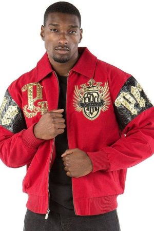Pelle Pelle Men's Signature Shirt Style Red Jacket