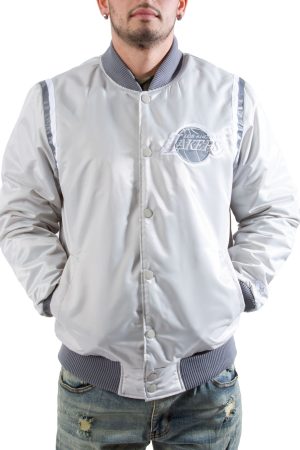 Starter Lakers Grey Satin Jacket