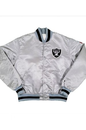 Starter Raiders Los Angeles Bomber Silver Jacket