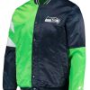 Starter Seattle Seahawks Blue and Neon Green Jacket