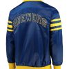 The Captain II Milwaukee Brewers Varsity Royal Satin Jacket