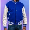 All Might Plus Ultra91 Letterman Blue and White Jacket