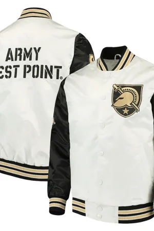 Army Black Knights White and Black Satin Jacket
