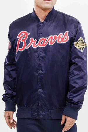 Atlanta Braves Big Logo World Series Satin Jacket