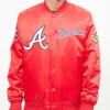 Atlanta Braves Chest Hit Logo Satin Jacket