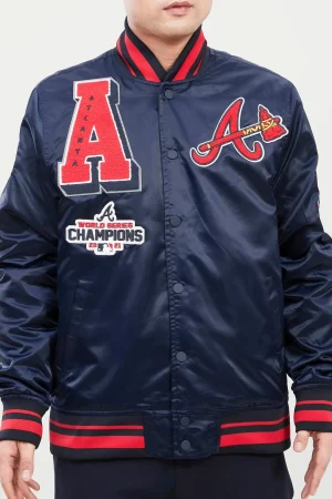 Atlanta Braves Mash Up Logo Satin Jacket
