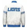 Detroit Lions Striped White Satin Jackets
