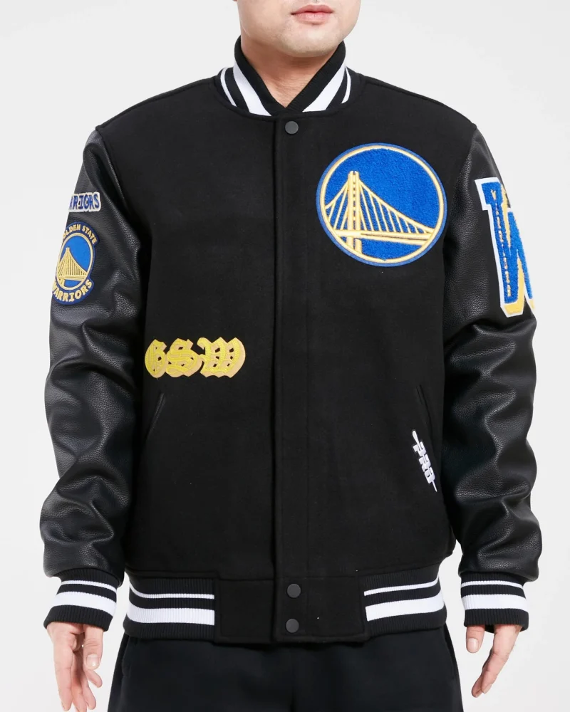 Golden State Warriors Old English Wool Jacket