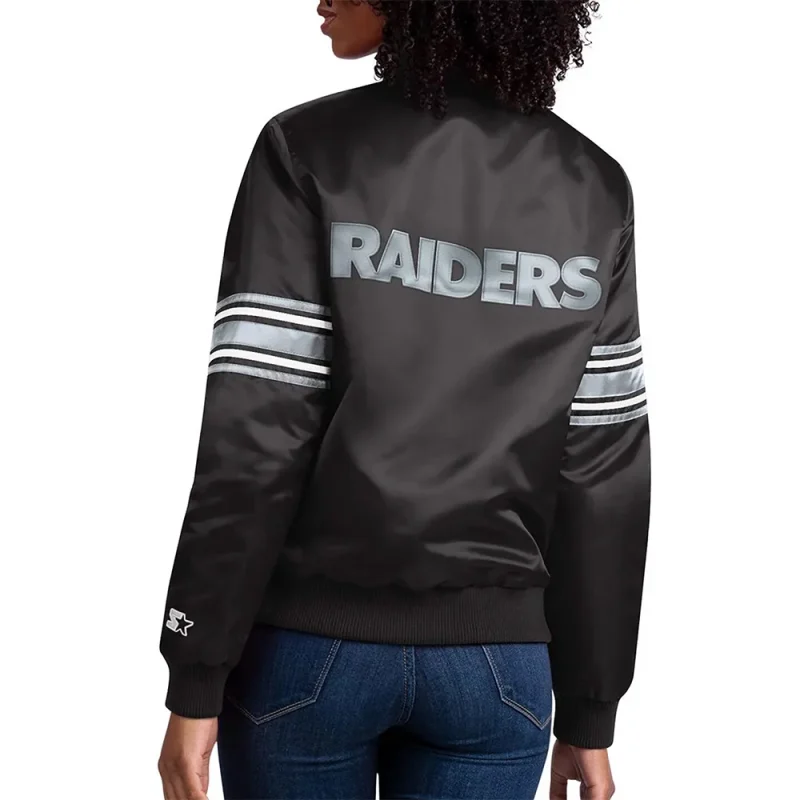 Las Vegas Raiders Line Up Black Satin Jackets