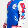 Logo Mashup Varsity Philidelphia 76ers Royal Blue Jackets